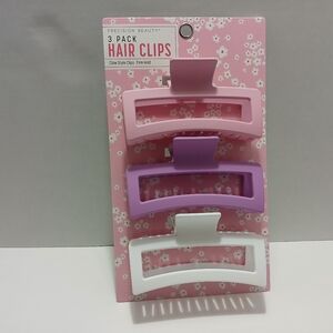 Precision Beauty 3 Pack Hair Clips - Pink, Purple, White